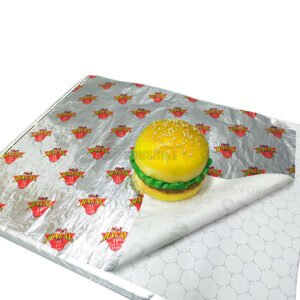 Papel de aluminio para restaurantes, resistente al aceite, con diseño de panal, papel para envolver alimentos apto para hamburguesas y delicatessen.