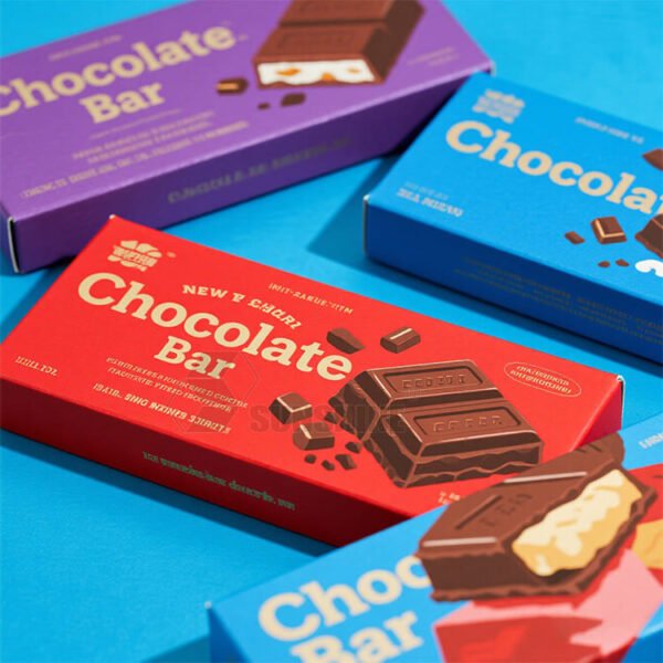 Cajas de papel con estampado dorado personalizado y papel de aluminio, para snacks, barritas energéticas y de chocolate, biodegradables y plegables, tipo caja de exhibición de cartón. - Image 2