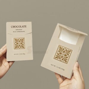 Cajas de papel con estampado dorado personalizado y papel de aluminio, para snacks, barritas energéticas y de chocolate, biodegradables y plegables, tipo caja de exhibición de cartón.
