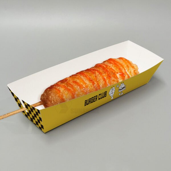 Caja de embalaje para comida al por mayor, personalizada con logo, para corn dogs coreanos de 1, 2, 4 o 6 piezas