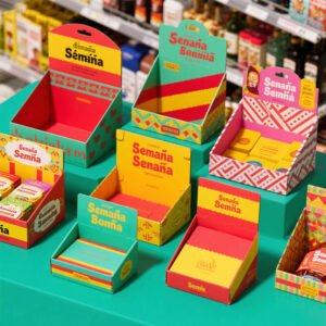 Caja de cartón personalizada para exhibidor de supermercado Snacks Chocolate Galletas Caramelos Barras Energéticas