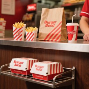 Cajas de papel kraft personalizadas para hamburguesas, pollo frito y hot dogs para comida para llevar